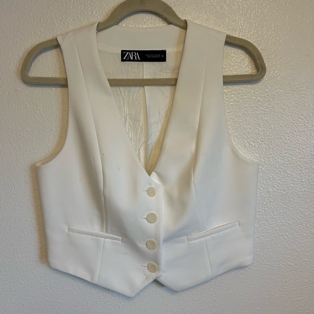 Zara Tailored Short Waistcoat Size Small